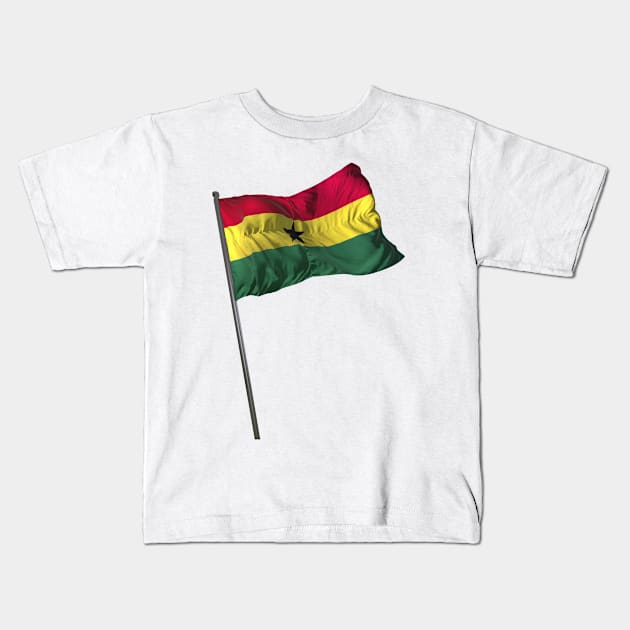 Ghana Flag Kids T-Shirt by Awarrie